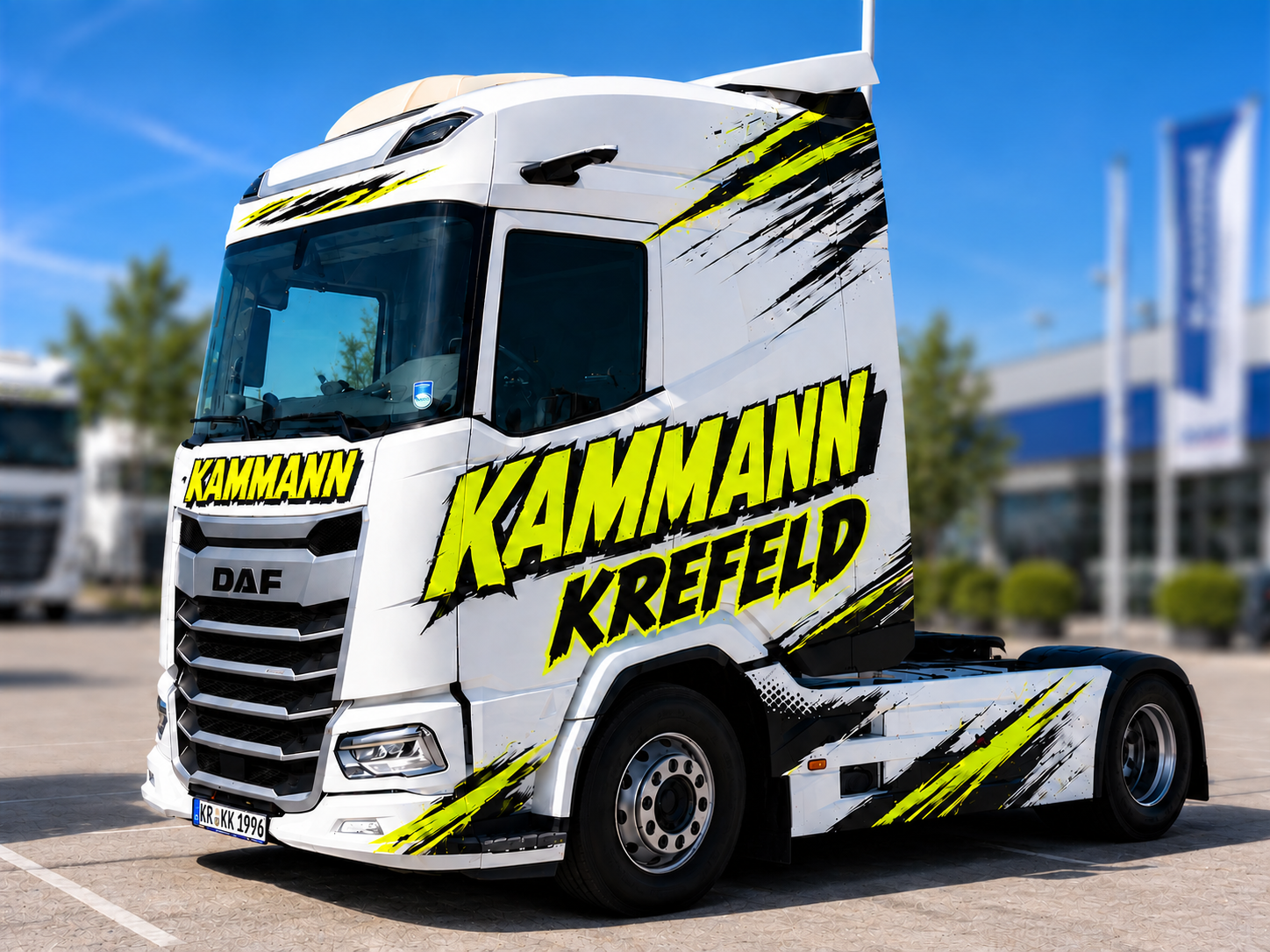 Frontansicht eines KAMMANN Lkw im neuen Fahrzeugdesign